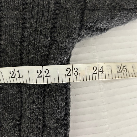 Vintage BASIX Men's Charcoal Argyle V Neck Cable Knit Sweater XL - Picture 5 of 8